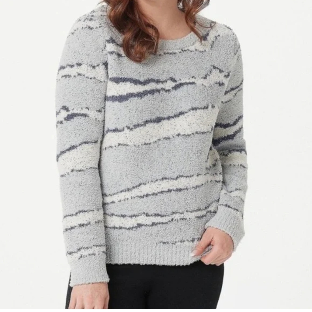 Barefoot Dreams cozy chic plush sweatshirt oversized crew neck Large